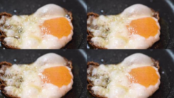 煎蛋煎鸡蛋煎蛋特写油煎鸡蛋