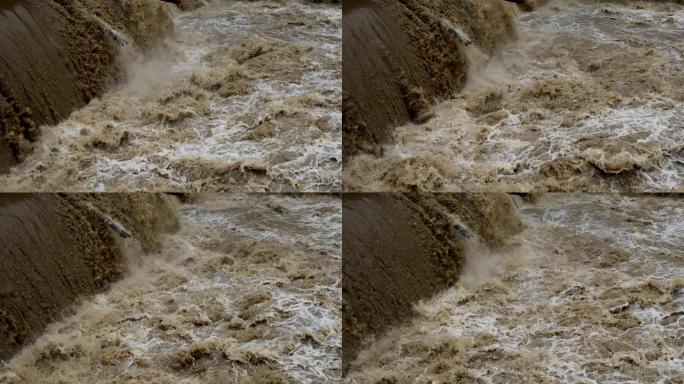 风暴气候变化后河流洪水中的水位大