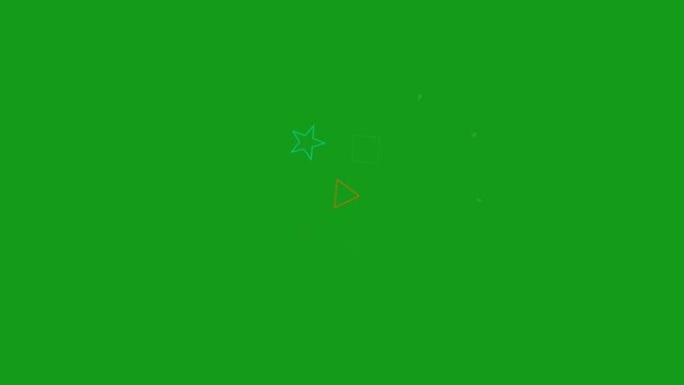 绿色屏幕背景的几何形状运动图形