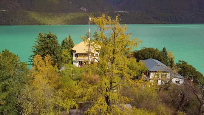 自然风光 航拍 西藏 巴松措湖 5A景区