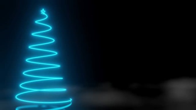 美丽发光霓虹灯圣诞树闪耀灯光背景3D渲染