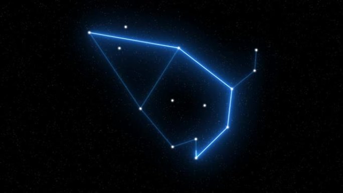 仙王座-带有星域空间背景的动画十二生肖星座和星座符号