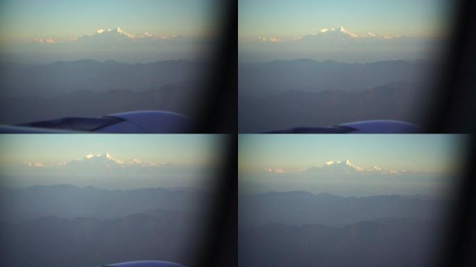 喜马拉雅山山谷山上的日落