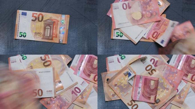 大量现金10和50欧元落在首位