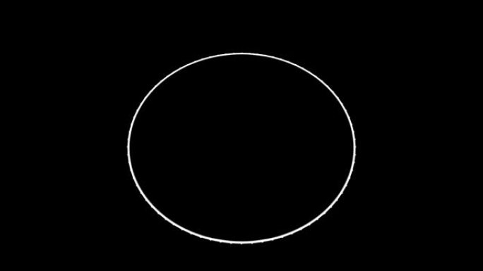 抽象白色简单圆圈在黑色背景上旋转