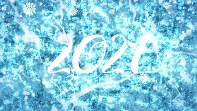 4k雪花背景-2021动画-蓝色背景