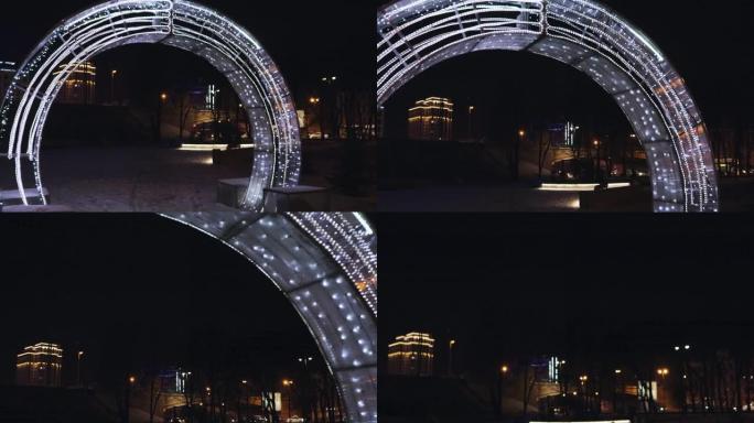 新年拱门照明戒指魔法发光欢迎冬天