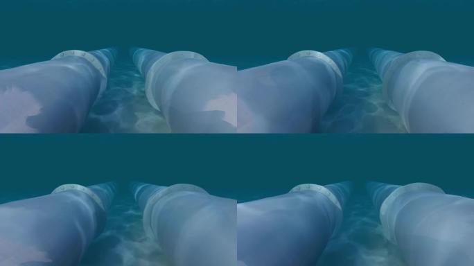 海底技术概念4k水下瓦斯油管