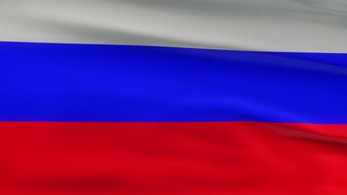 俄罗斯国旗飘扬在风seamles循环三维动画。4 k的决议