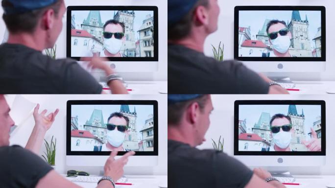 使用高科技远程传输视频和音频消息。