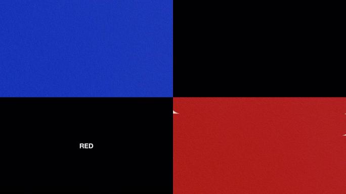 酷过渡视频素材集。蓝色和红色，2种3种图案。6件套。黑色背景。