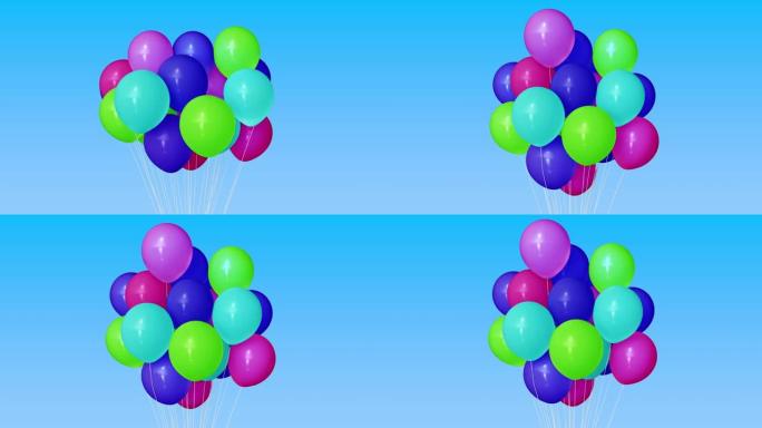 一堆五颜六色的氦气球