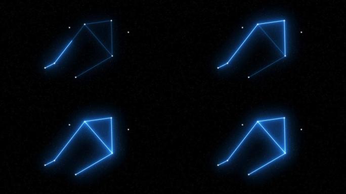 天秤座 -- 带星域空间背景的动画十二生肖星座和星座符号