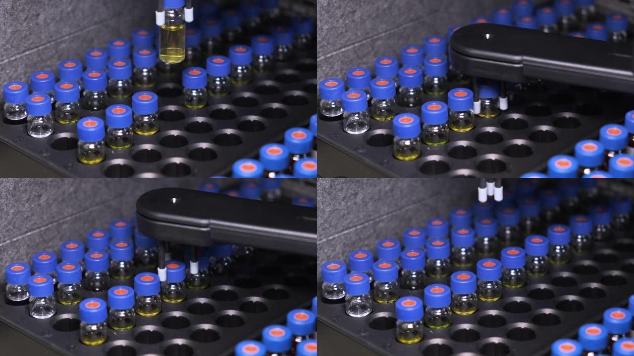 高效液相色谱自动取样器。医学样本的测试。