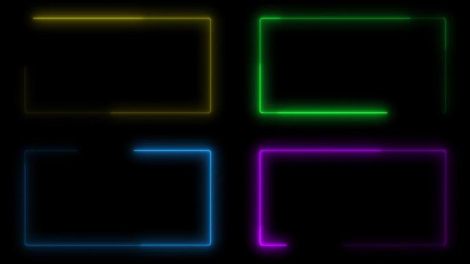 动画霓虹灯框架抽象光谱紫外光