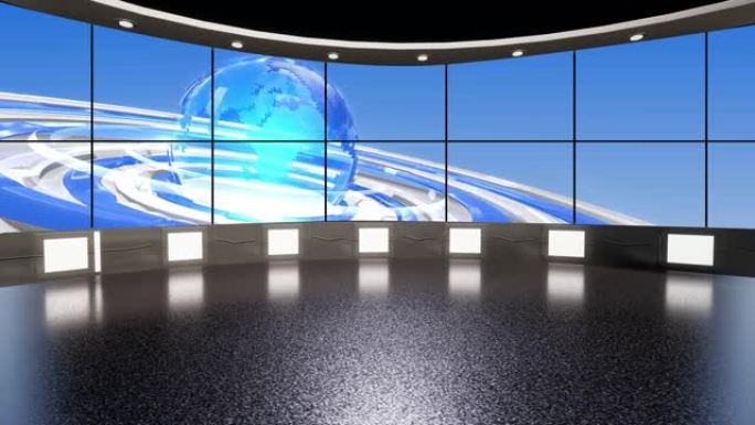 3D虚拟电视演播室新闻，电视节目背景