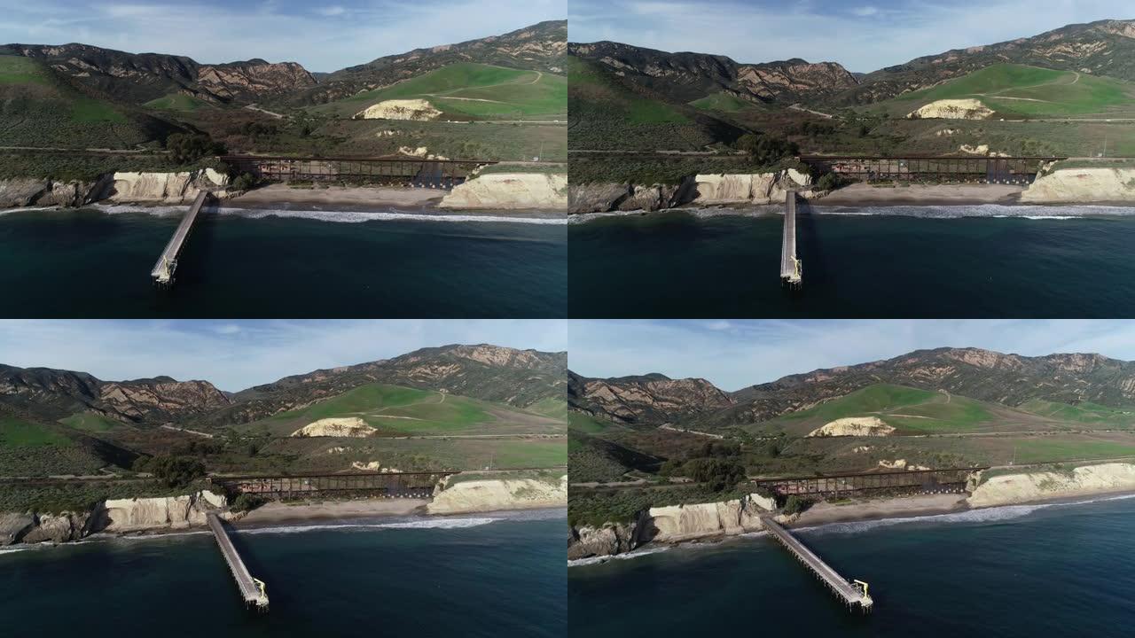 加维奥塔海滩码头和栈桥点概念加州无人机视图