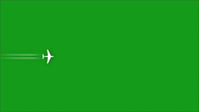 带有绿色屏幕背景的飞行飞机运动图形