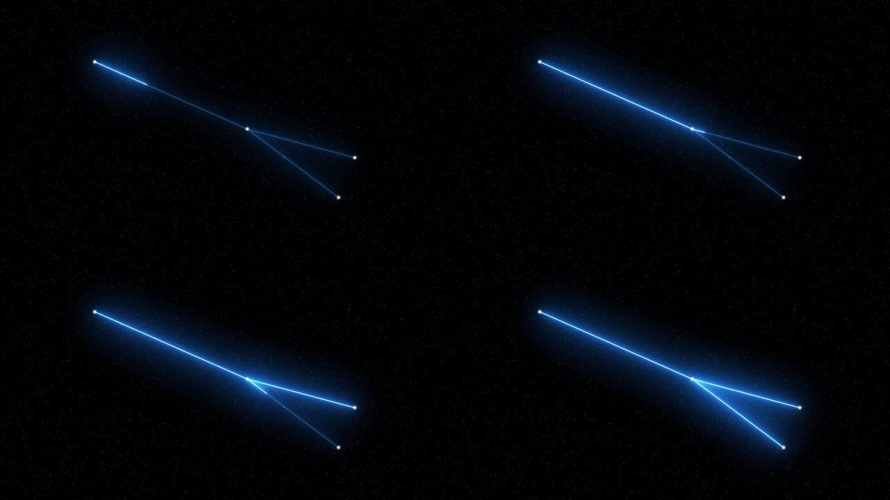 Sagitta-带有星域空间背景的动画十二生肖星座和星座符号