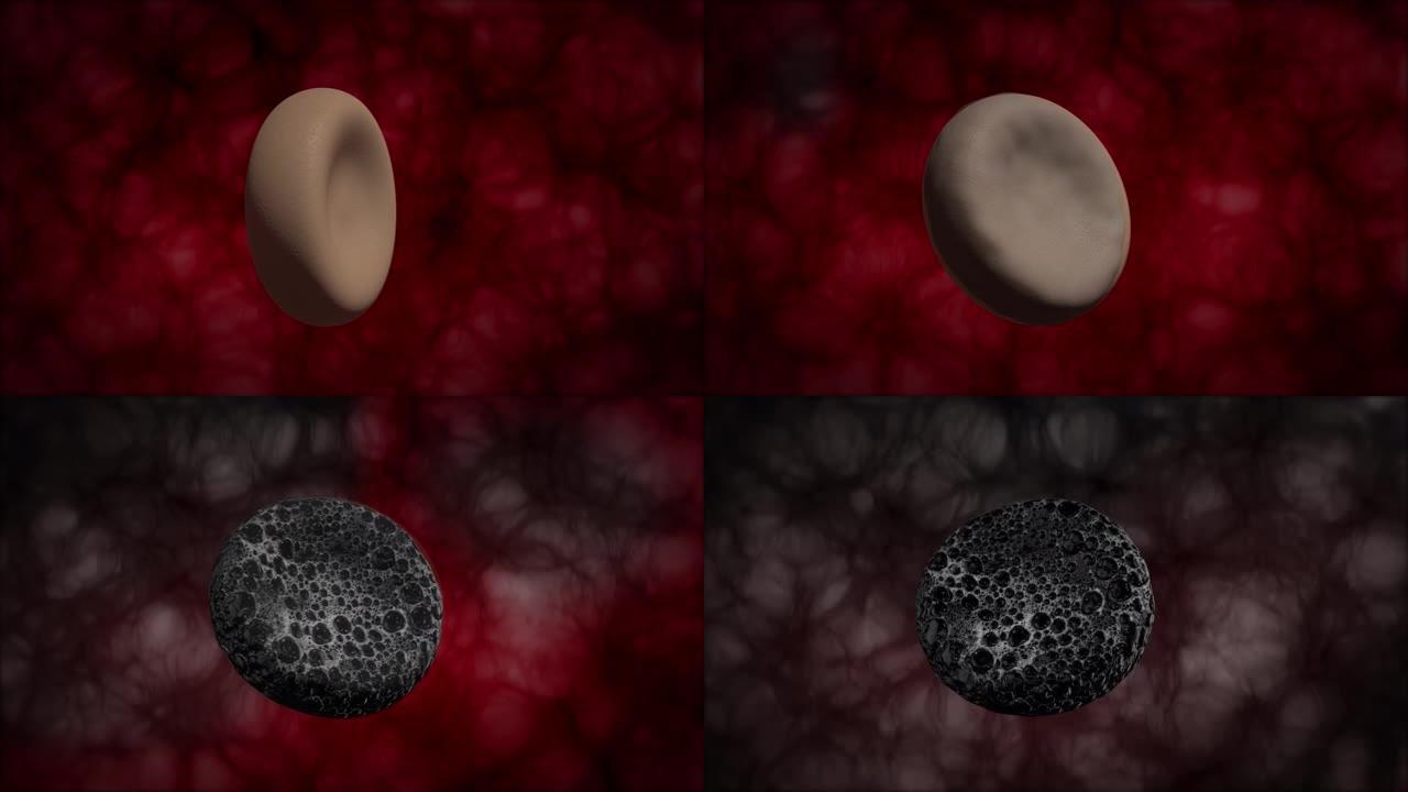 人类细胞死亡过程3D逼真动画