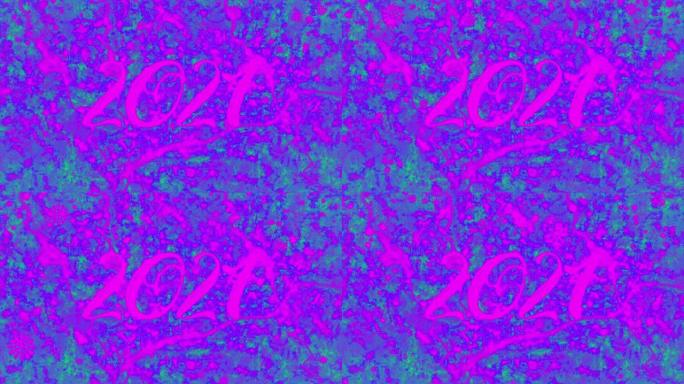 4k雪花背景-2021动画-紫色背景