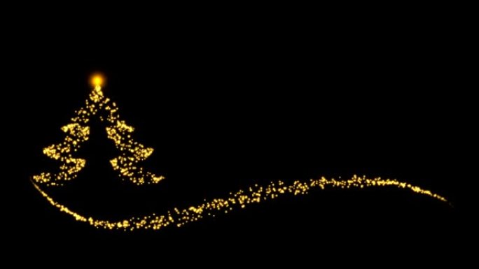闪亮的圣诞树运动图形与夜晚背景