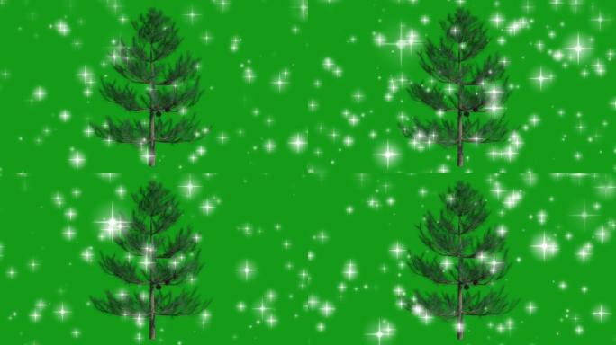 绿色屏幕背景的圣诞庆典运动图形