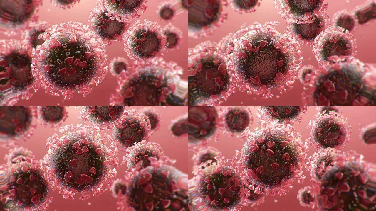 冠状病毒细胞新型冠状病毒肺炎特写