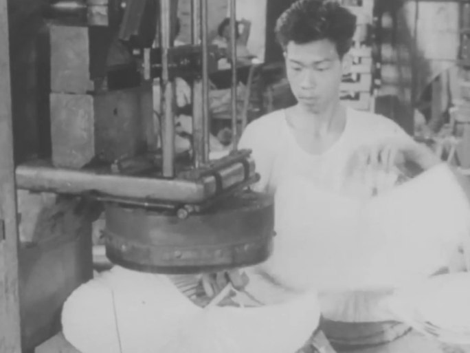 60年代 广东 汕尾 棕榈树 编织品加工