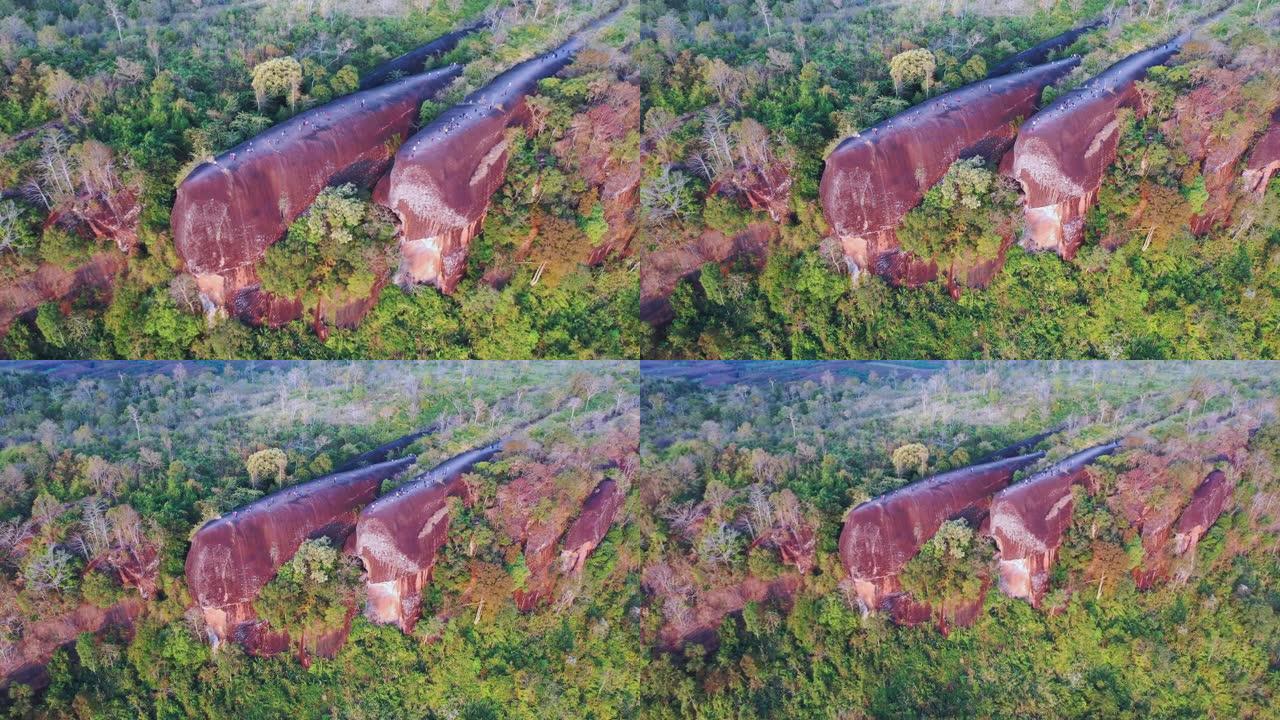 泰国邦加恩富星郊野公园三头鲸鱼岩的鸟瞰图