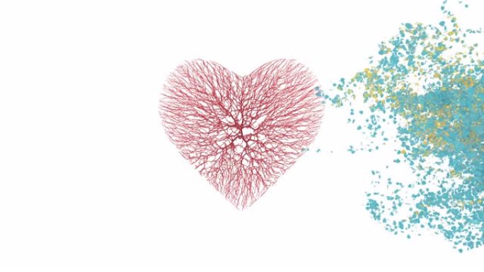 哈萨克斯。12月16日。独立日。心动画与阿尔法磨砂。花朵形成心形。
