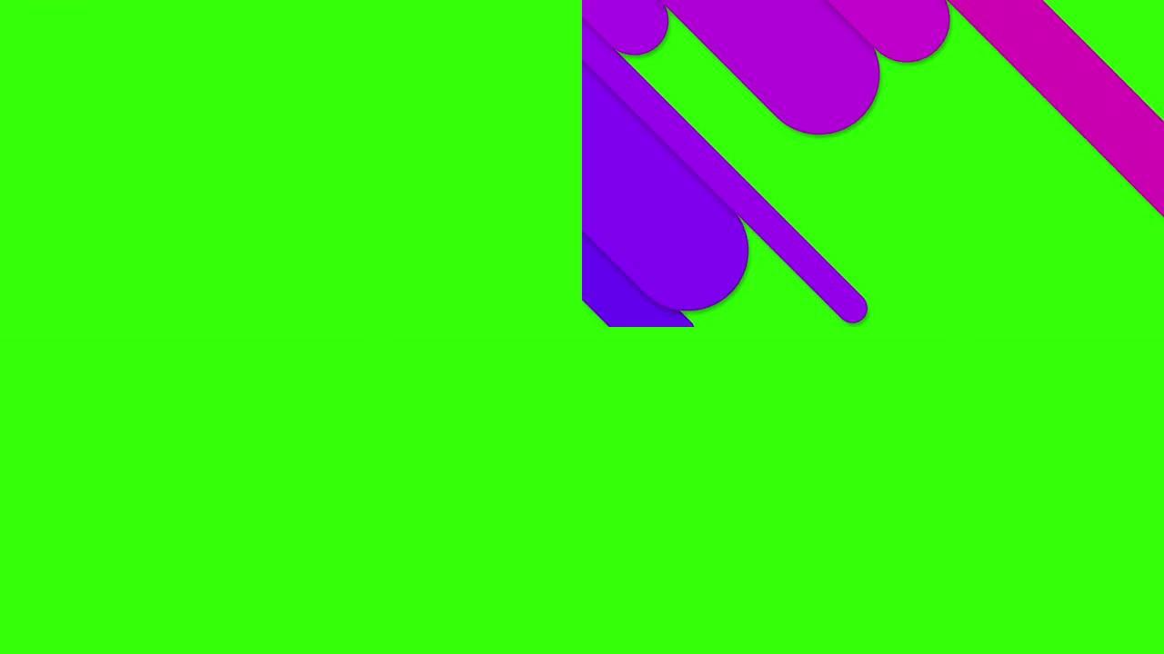 对角线紫色形状几何过渡绿屏色度键抽象动画