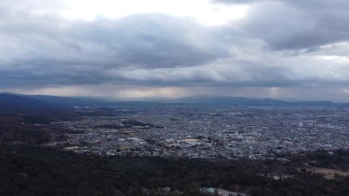 奈良若草山的天际线鸟瞰图