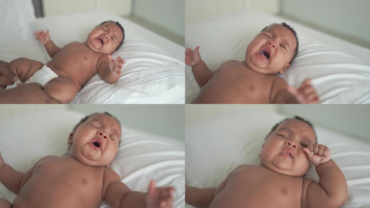 小非洲裔美国女婴外国婴儿幼婴哭泣