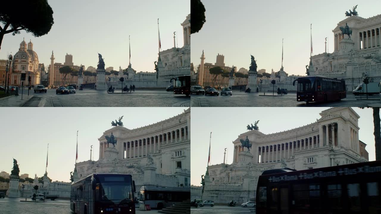罗马维克多·伊曼纽尔二世国家纪念碑的阿雷晨景