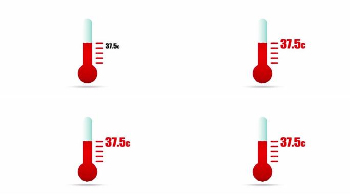 特写温度计，显示从冷到热的温度。
