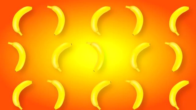 旋转香蕉循环动画抽象视频