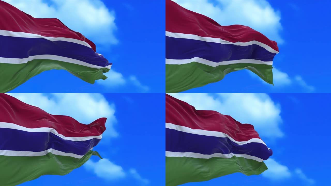 无缝循环的冈比亚国旗。
