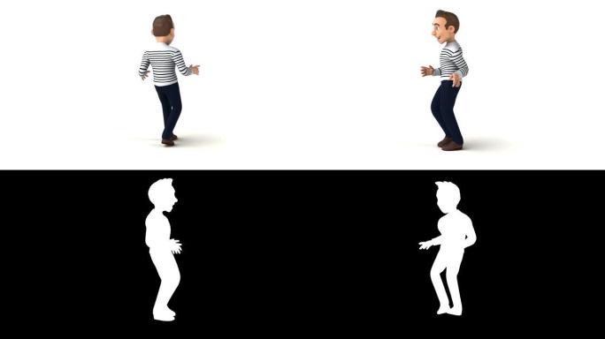 有趣的3D卡通男子跳舞