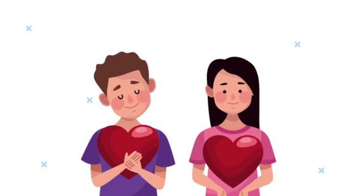 世界心脏日动画与情侣提升心脏
