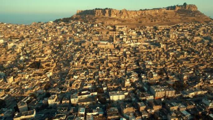 美索不达米亚中东的马尔丁市-4k无人机镜头