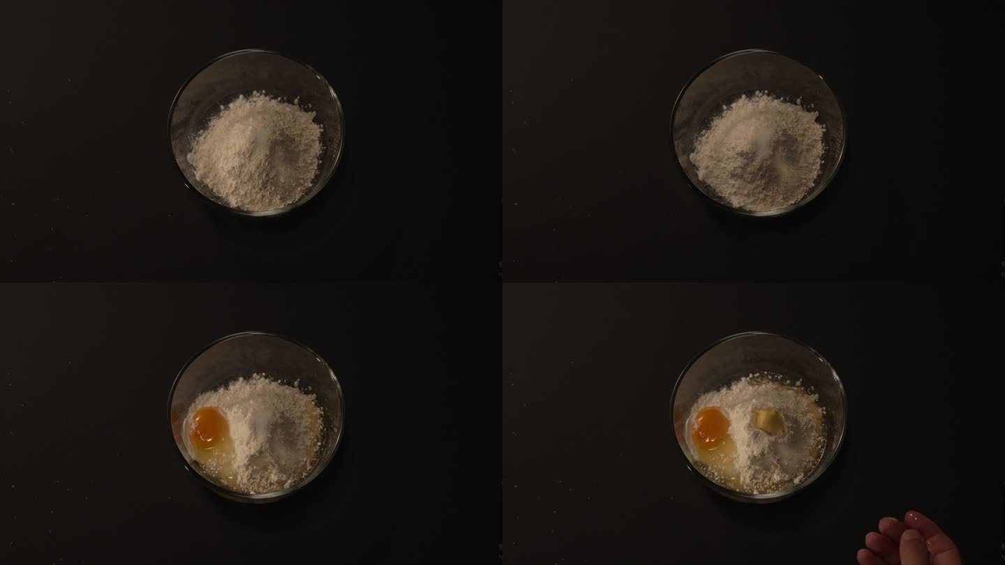 鸡蛋倒在面粉里 糖 盐 面粉 黄油