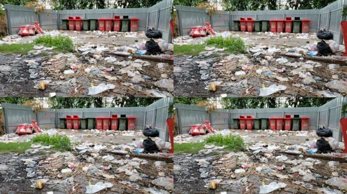 塑料袋和垃圾倾倒污染环境