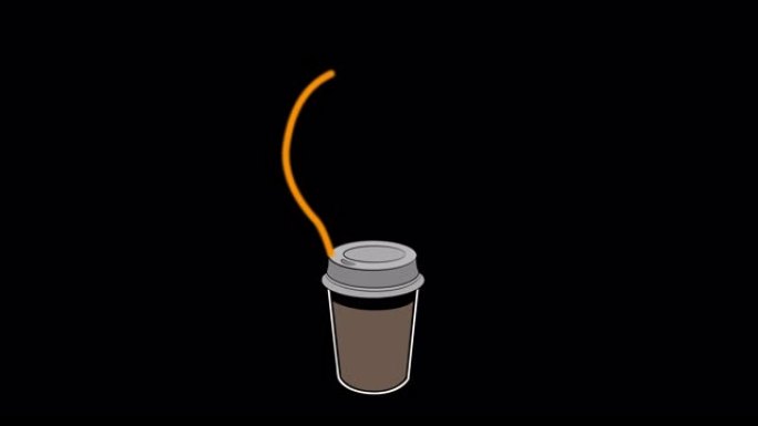 一杯咖啡。灯亮了。咖啡充满活力。4k视频插图。