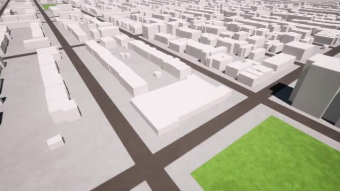 游戏设计的抽象3d城市计划。建筑透视建筑。4k