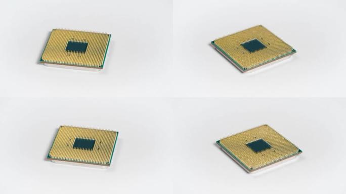 中央处理器。白色背景上的现代高性能处理器。这样的元素每秒可以做很多计算