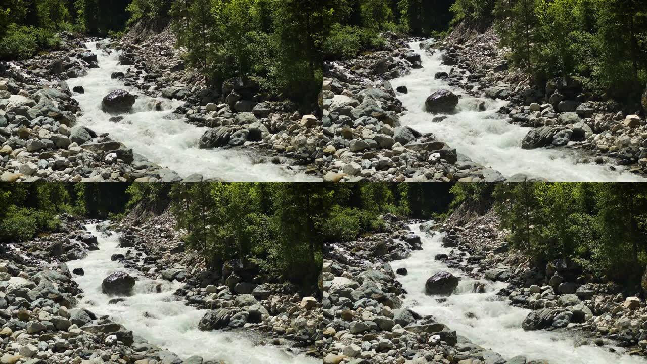 高山溪流流水溪流岩石