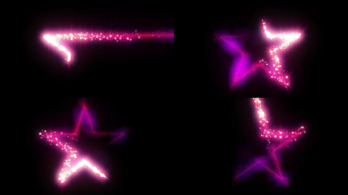 粉红星光条纹轨迹粒子动画