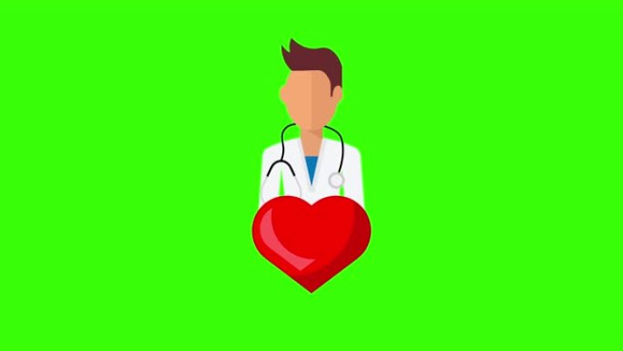 医生和心脏跳动动画.4k视频
