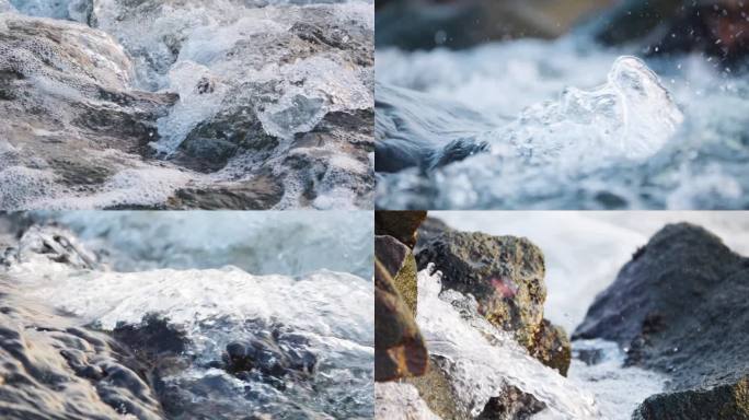 河水 小河 溪流 水浪 浪花 水花 浪涛